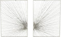 Deco 79 Metal Sunburst Home Wall Decor Coiled Ribbon Wall Sculpture, Set of 2 Wall Art 22'W, 30'H, Silver