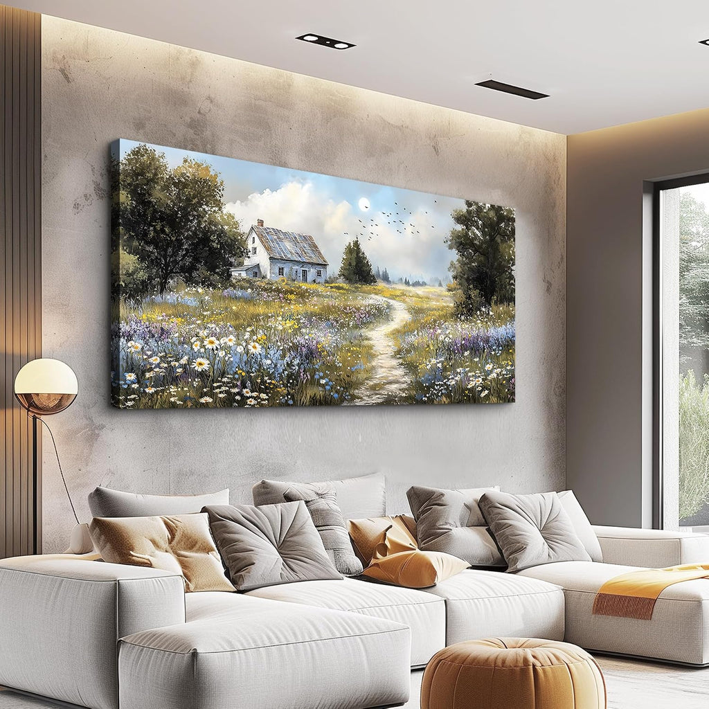 FUHAIHUA Canvas Wall Art For Living Room Large Wall Decor For Office Bedroom Decorations Farmhouse Landscape Pictures Countryside Painting Artwork Room Wall Mural Aesthetic Home Decor 30x60 In