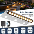 ZZXX All-in-One Retaining Wall Lights with Transformer, 2700K Hardscape Lighting, Low Voltage Landscape Lighting, IP68 Waterproof Outdoor Step Lights Fence Decor for Patio Stairs, 3W Lights 12-Pack