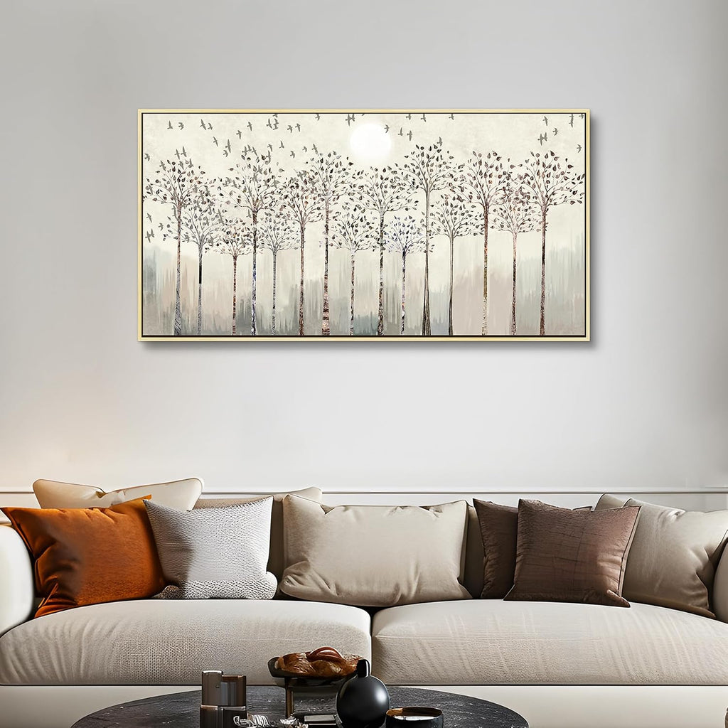 Scenery Abstract Wall Paintings Framed Canvas Wall Art For Living Room Large Office Wall Decor For Bedroom Wall Decorations Pictures Artwork Canvas Prints Boho Home Wall Decor Natural Wood Framed
