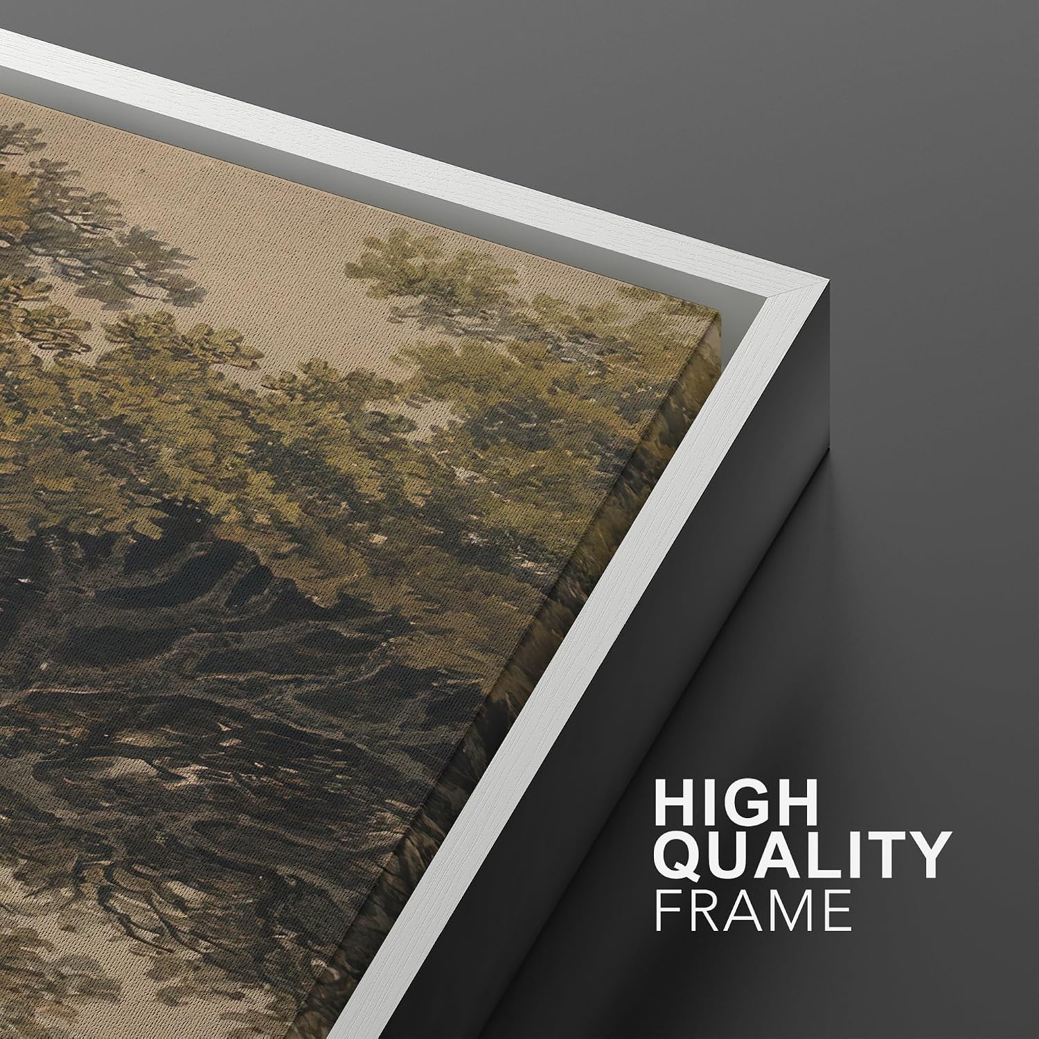MUDECOR Framed Wall Art Print Set Vintage Landscape Rustic Tree and Mountain View Illustrations Decorative Colorful for Living Room, Bedroom, Office - 16'x24'x3 White