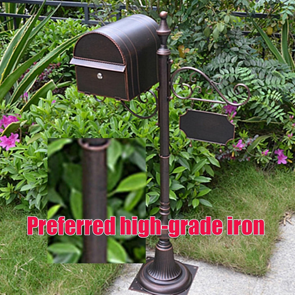 Locking Metal Mailbox Home Standing Mailboxes with Hangtag Design Outdoor Rainproof Parcel Boxes Send Opening with Rain Shield Multi-Color