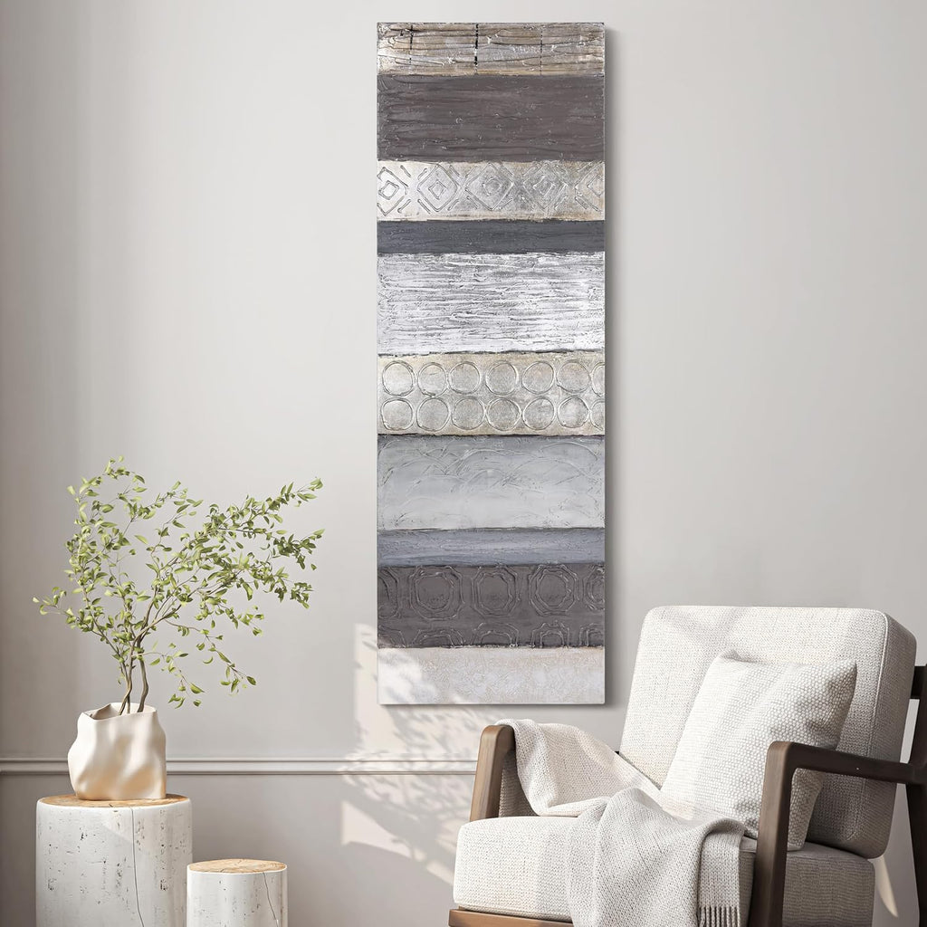 Empire Art Direct Abstract Wall Art Textured Hand Painted Canvas Wall Art, Designed by Martin Edwards, Unframed, 60' x 20', Fluid, Ready to Hang, Living Room, Bedroom