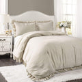 Lush Decor Reyna Ruffle Comforter Set, Full/Queen, Wheat, 3 Piece Cozy Bedding Set