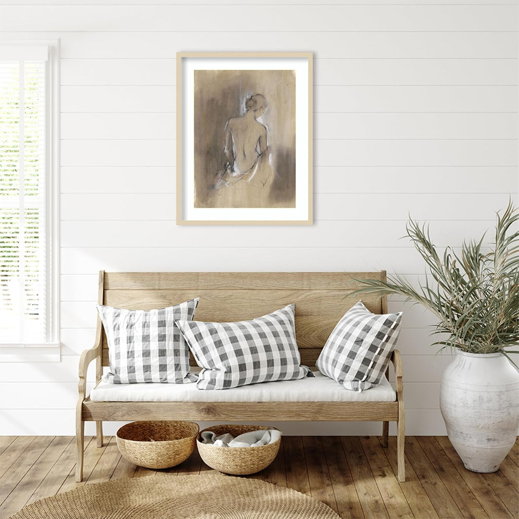 Amanti Art Framed Wall Art Print 33x26 Embellished Contemporary Figure II by Ethan Harper, People Wall Art, Modern Contemporary Decor, Large Poster Painting Artwork for Living Room, Bedroom, Bathroom
