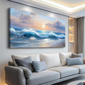 XIGUANGART Large Wall Art for Living Room, Ocean Sunset Landscape Canvas Wall Art Prints, Nature Coastal Wall Decor Beach Prints Paintings, Picture for Bedroom Dining Room Office Wall Decor, 30' x 60'