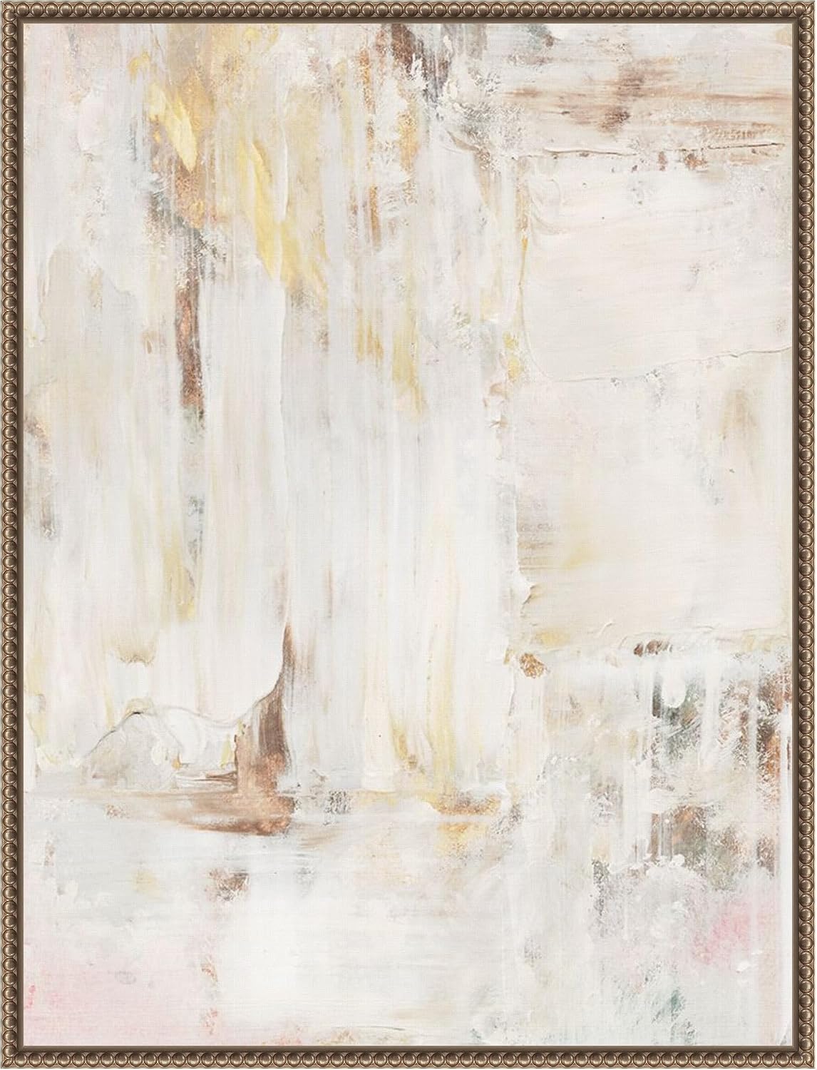 Amanti Art Framed Canvas Wall Art 30x23 Milky Patina I by Victoria Barnes, Framed Wall Art Canvas, Abstract Artwork, Traditional Decor, Large Poster Painting for Living Room, Bedroom, Bathroom,