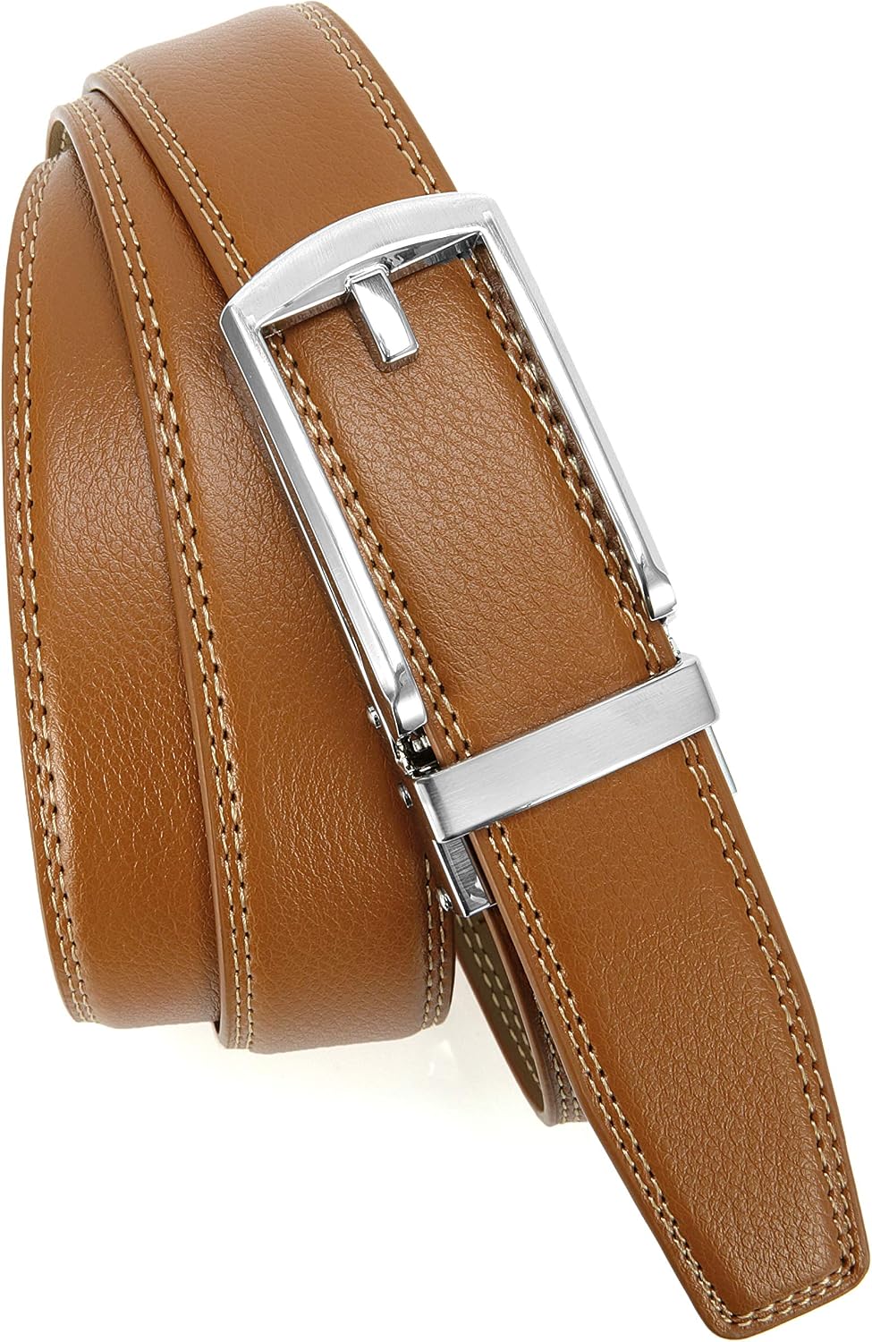 Comfort Click Ratchet 1 1/4' Genuine Leather Dress Belt Men Perfect Shoes Executive.