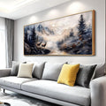 ERQINHUA Modern Abstraction Ink Painting Elk Forest landscape Large Canvas Wooden Frame Wall Art For Bedroom Wall Decor For Living Room Restaurant Office Printed Art Home Decor Ready To Hang32 X72