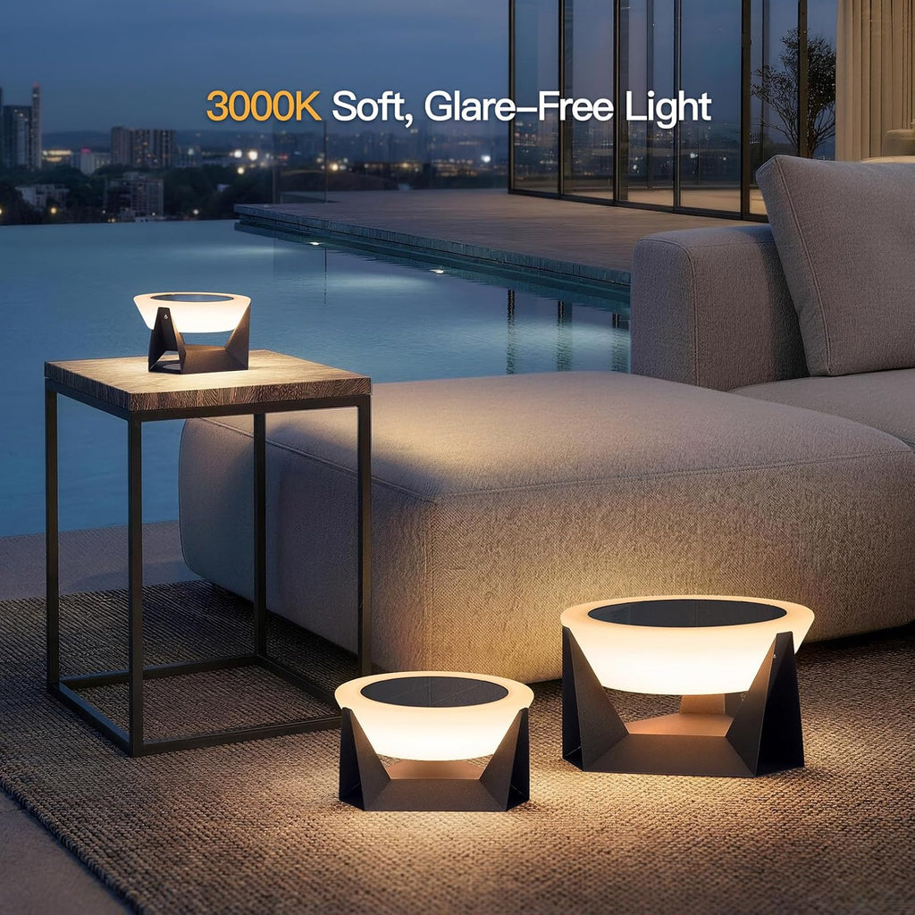 MVBT Solar Floor Lamp, Medium Solar Lantern, 3000K LED Outdoor Lanterns for Porch, Dusk to Dawn Outdoor Lights for Patio, Waterproof Floor Lamps, Modern Garden Lights Free Standing for Deck Table Yard