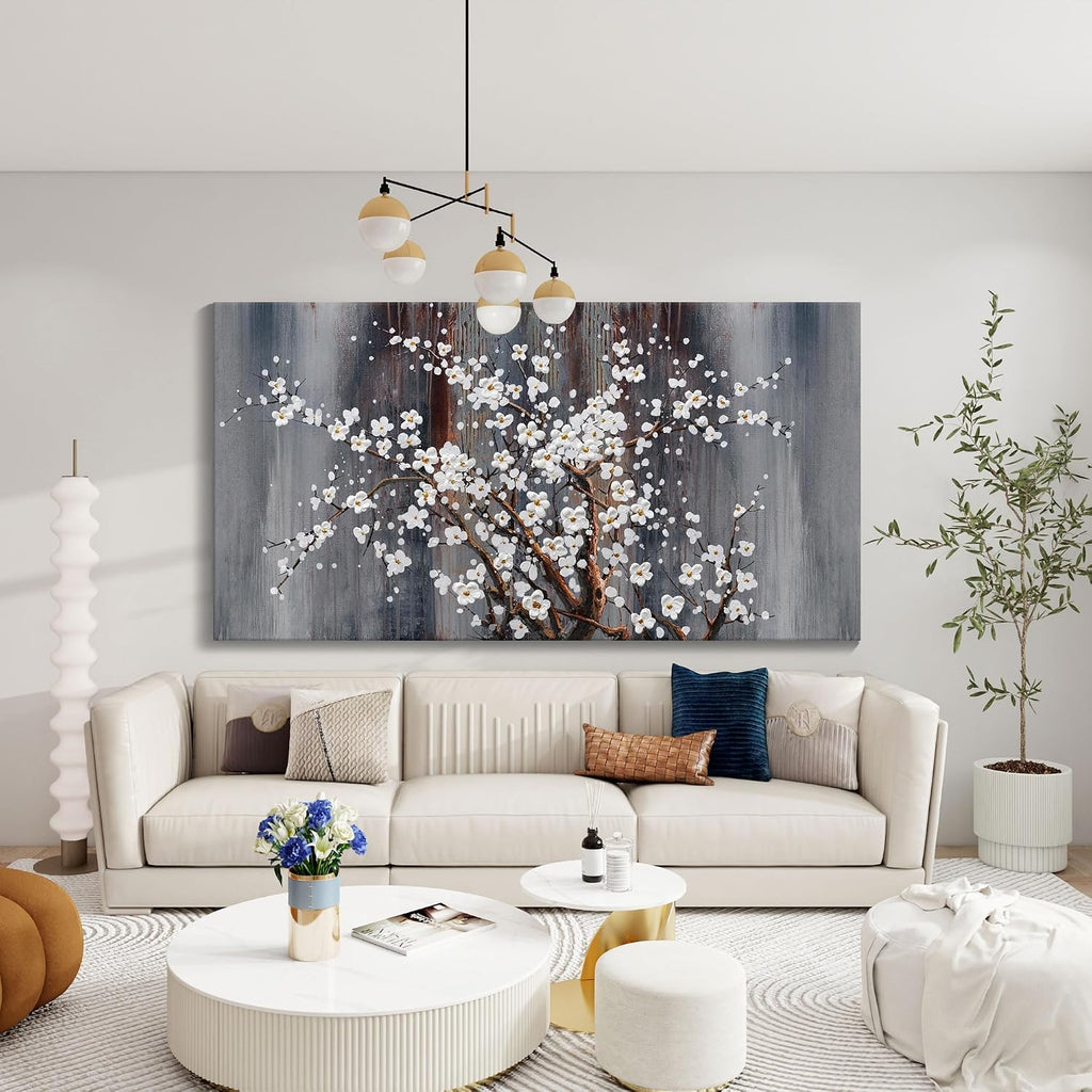 Large Canvas Wall Art Plum Blossom Wall Art Brown Wall Decor Living Room Bedroom Pictures for Wall Over Bed Framed Artwork for Wall Modern Canvas Paintings for Wall Decorations Office Decor 30×60
