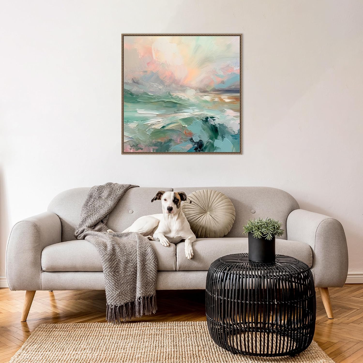 Amanti Art Framed Canvas Wall Art 30x30 Pink Morning V by Irena Orlov, Framed Wall Art Canvas, Abstract Artwork, Traditional Decor, Large Poster Painting for Living Room, Bedroom, Bathroom, Kitchen,