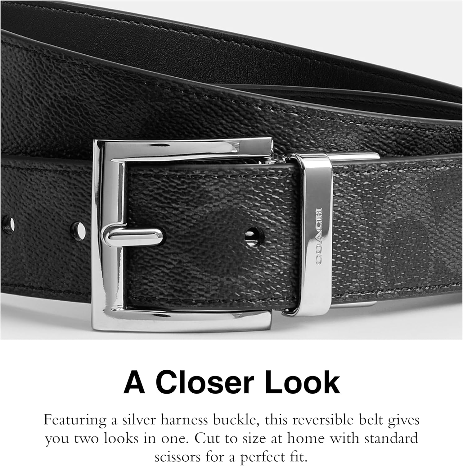 COACH 38MM CTS Rev Dress Harness Belt in Signature