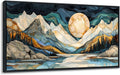 JEAWA Framed Canvas Wall Art - 24x48 Inchs Large Abstract Painting Decor, Textured Mountain Pictures as Gifts for Friends, Modern Art Prints for Bedroom Living Room Bathroom Home Decoration