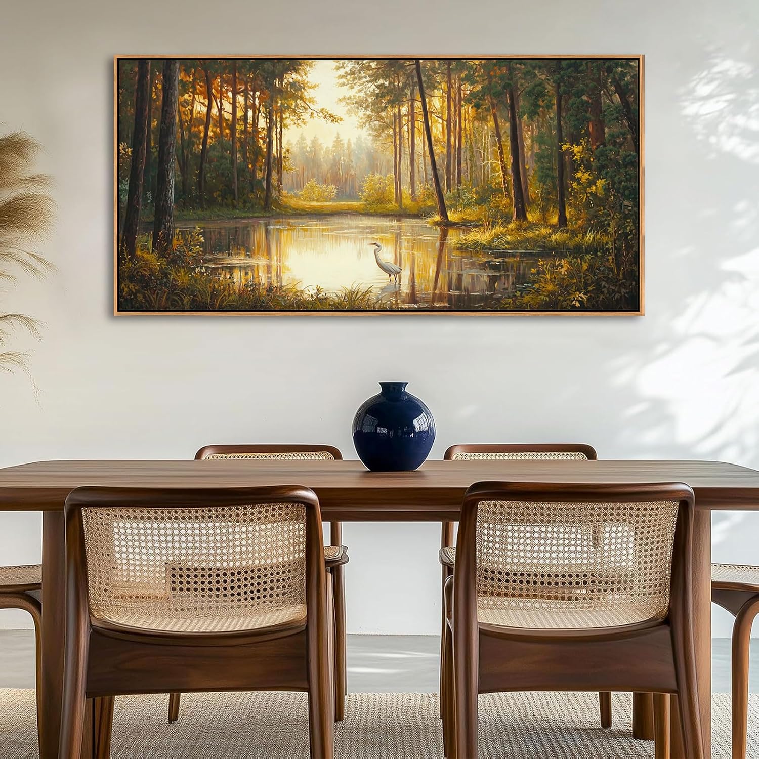 Pogusmavi Landscape Wall Art - Forest and Lake Pictures | Nature Wall Art for Living Room | Large Canvas Prints and Wall Decor for Bedroom | Elegant Artwork for Above Bed 24×48IN