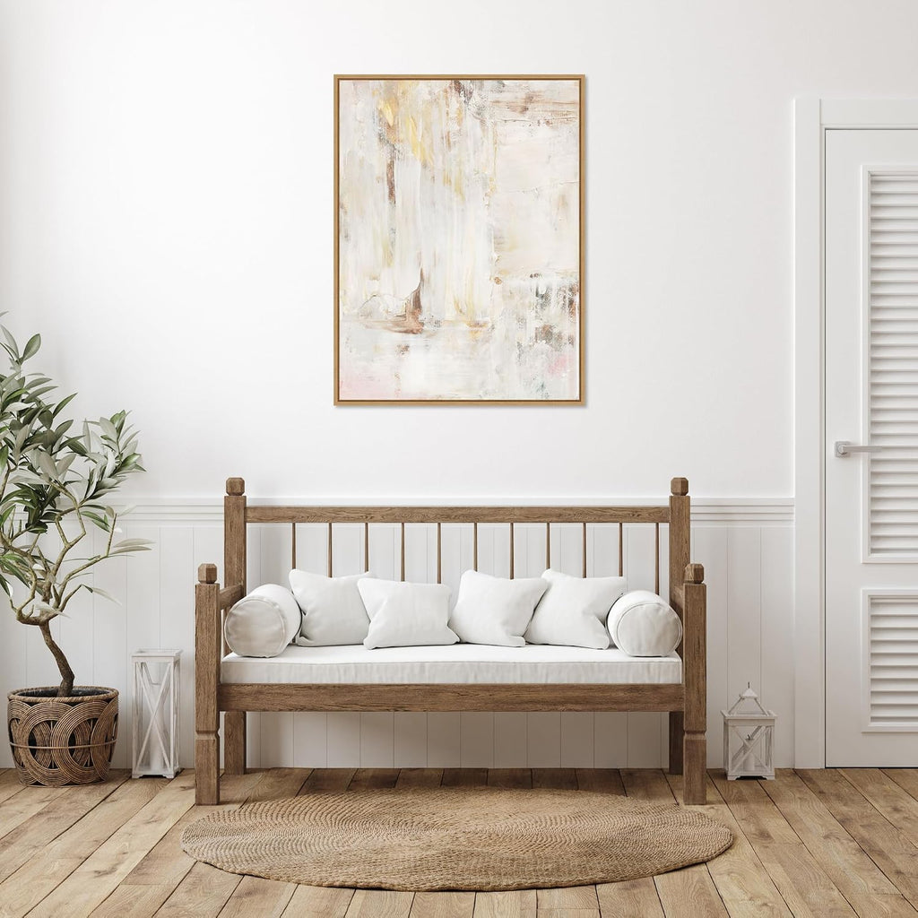 Amanti Art Framed Canvas Wall Art 42x32 Milky Patina I by Victoria Barnes, Framed Wall Art Canvas, Abstract Artwork, Modern Decor, Oversize Poster Painting for Living Room, Bedroom, Bathroom, Kitchen