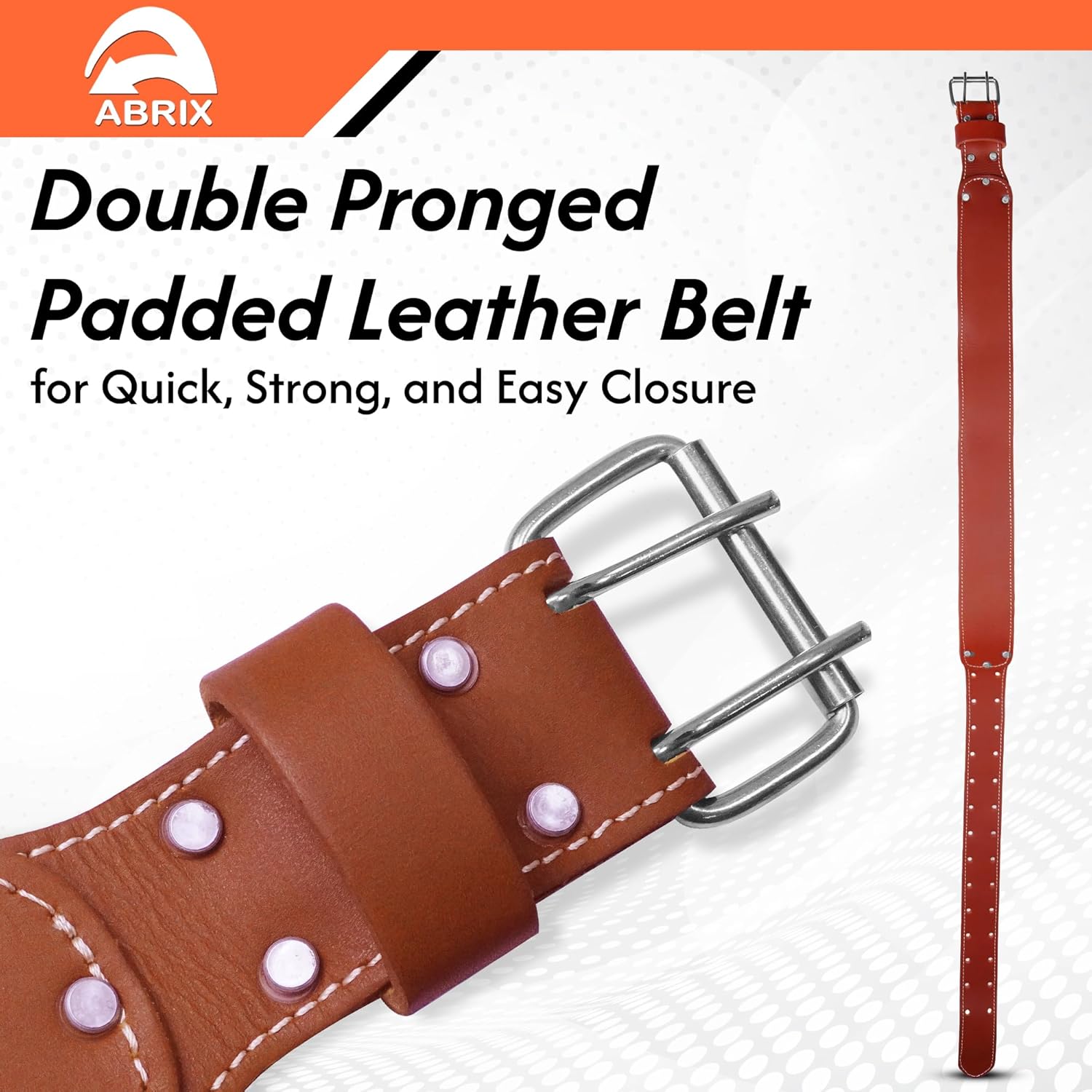 ABRIX Heavy Duty Tool Belt – 4MM Genuine Leather & Ballistic Nylon, Brass Buckle & Rivets, EVA Sheet Reinforced Lining, Foam Padded Comfort Framing Rig & Carpenter Tool Belt with Suspender | 28 Pocket