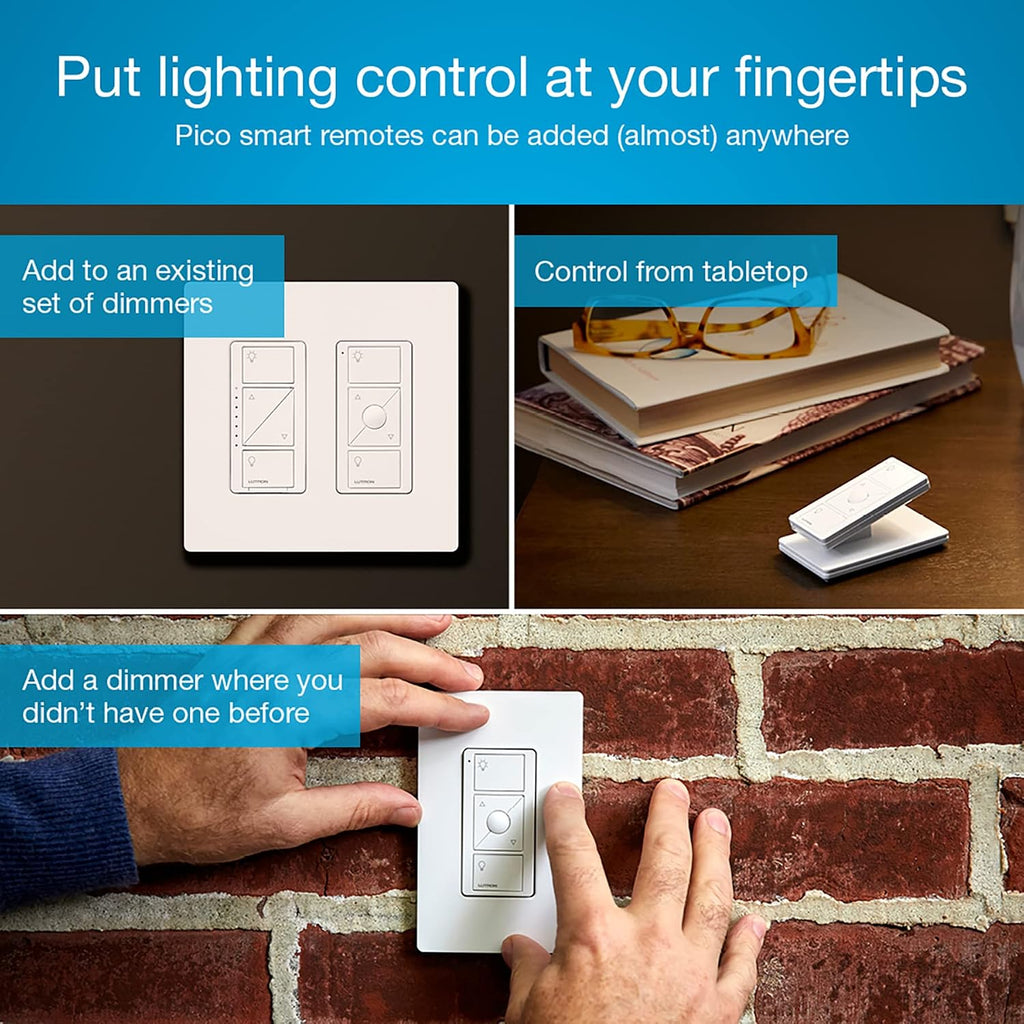 Lutron Caseta Smart Plug Start Kit for Lamps, 2 Plug-in Lamp Dimmer Switches with Smart Bridge and 2 Pico Remote, Compatible with Alexa, Apple HomeKit, and The Google Assistant, P-BDG-PKG2P, White