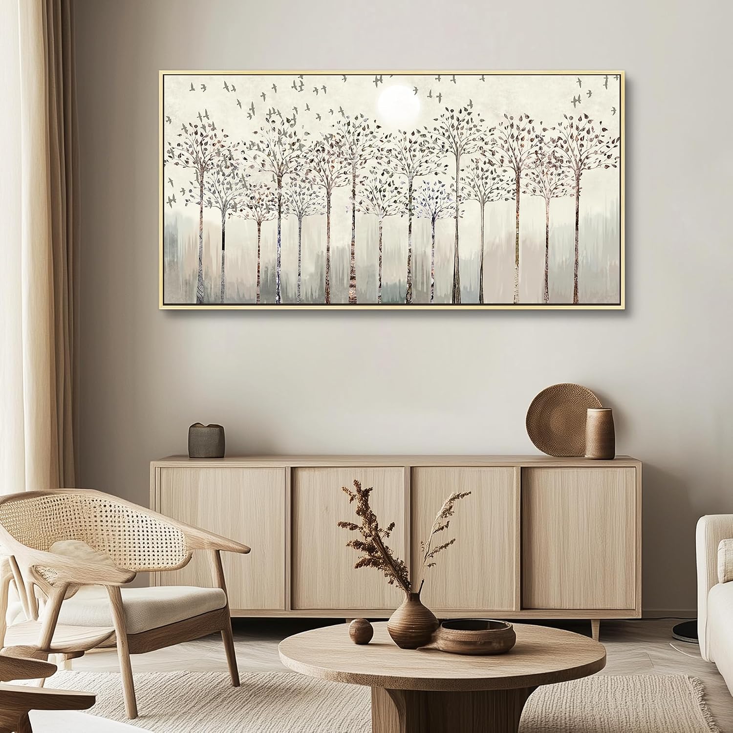 Scenery Abstract Wall Painting Framed Canvas Wall Art For Living Room Large Size Wall Decorations For Bedroom Office Wall Decor Pictures Artwork Canvas Prints Home Boho Wall Decor Natural Wood Framed