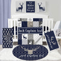 Dyoart Personalized Baby Bedding Set - 5 Piece Custom Baby Crib Set with Name, Double Layer Nursery Bedding Set for Boys Girls, Woodland Deer Crib Bedding Set, Gift for Toddler Infant New Parents