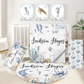 KAINSY Custom Crib Bedding Set 5 Pcs for Girls Boys – Personalized Underwater World Theme, Newborn Sleep Set, Nursery Decor, Toddler Room Essentials, Infant Sleep, Baby Room Accessories, Baby Gift