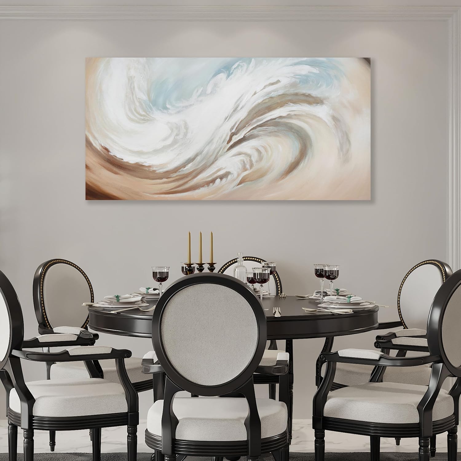 Abstract Wall Art Canvas Wall Paintings Modern Beige Wall Decor Aesthetic Room Decor Wall Art Framed Artwork for Living Room Bedroom Dining Room Home Office Decor 29'x58'