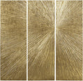 MADISON PARK SIGNATURE Sunburst Wall Art - Triptych Modern Resin Dimensional Radiant Color Hand Painted Metallic Finish Home Décor Abstract Textured Gold 15' W x 45' H x 1.25' D 3 Piece