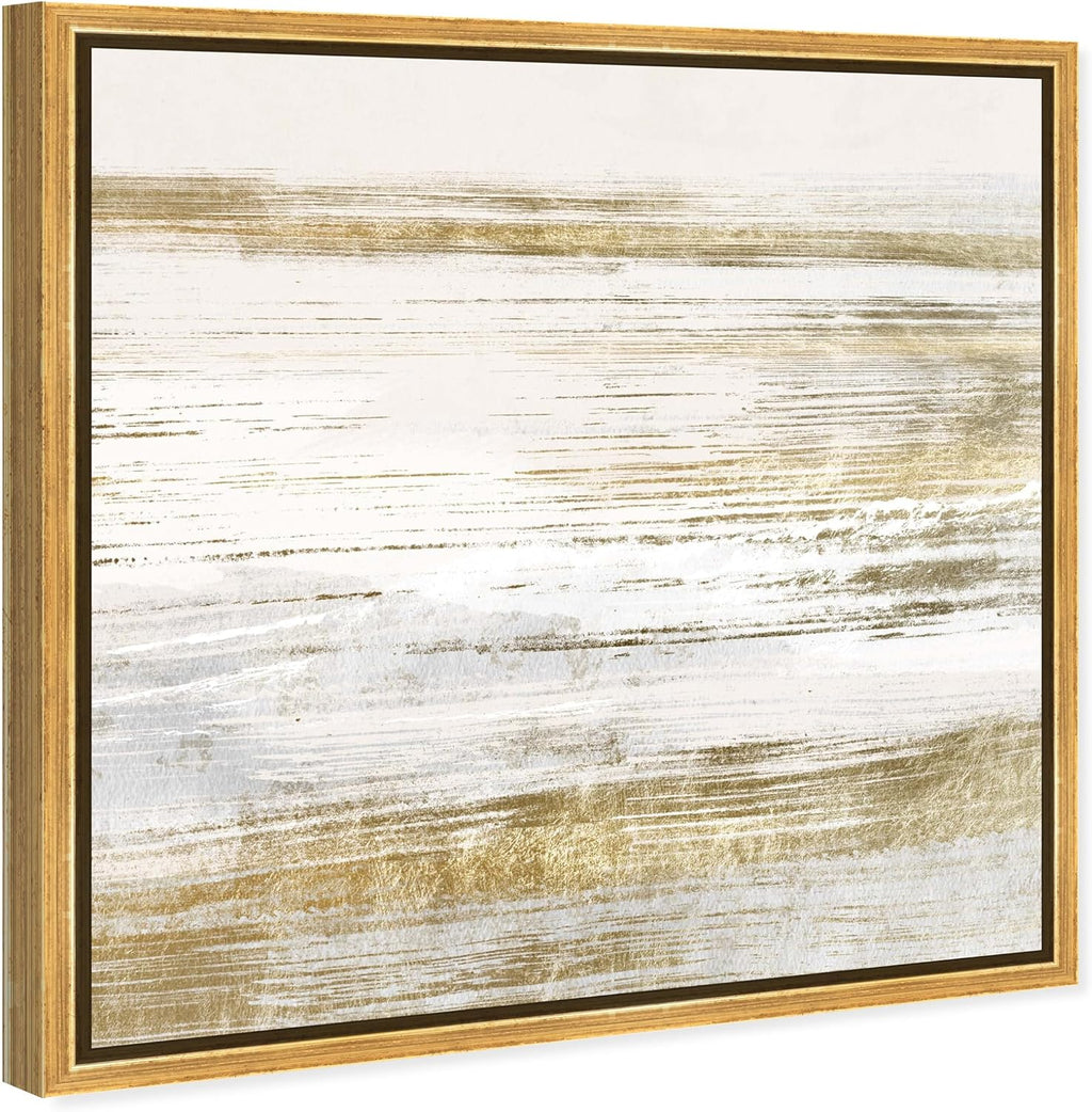 The Oliver Gal Artist Co. Abstract Framed Wall Art Canvas Prints 'Blush Romance Paint Home Décor, 20' x 20', Gold, White