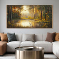 Pogusmavi Landscape Wall Art - Forest and Lake Pictures | Nature Wall Art for Living Room | Large Canvas Prints and Wall Decor for Bedroom | Elegant Artwork for Above Bed 24×48IN