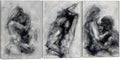 Large Abstract Sexy Canvas Wall Art Set of 3 Abstract Naked Couple Black and White Canvas Print Painting for Bathroom Bedroom Home Decorations 24x36inchx3pcs