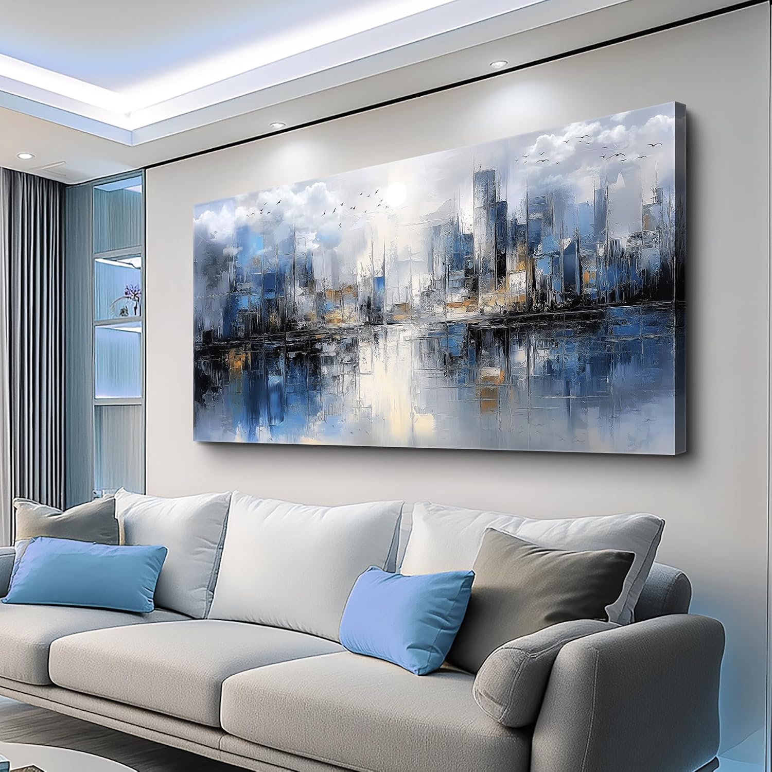 FUHAIHUA Canvas Wall Art For Living Room Large Wall Decor For Office Bedroom Decorations Abstract Watercolor Painting Artwork Room Wall Mural Aesthetic Home Decor 30x60 In