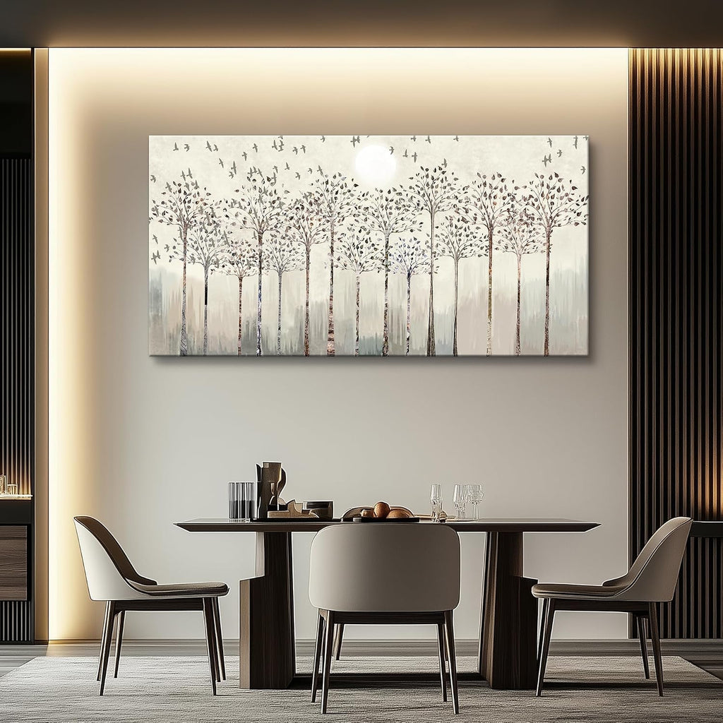 hyidecorart Large Canvas Wall Art For Living Room Decorations For Office Hotel Bedroom Wall Decor Trees And Birds Abstract Wall Paintings Canvas Prints Artworks Pictures Modern Home Decoration