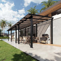 Aoxun 26' x 10' Pergola for Patio, Gazebo with Sloped Roof, Grill Pergola Large Wall-Mounted Heavy Duty Awnings, for Backyard, Deck, Patio
