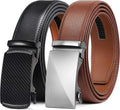 Genuine Leather Ratchet Belt for Men: Classic, Dress, Casual, Trim-to-Fit, Gift Box.