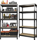 PrimeZone 32'W x 16'D x 63' H Storage Shelves - 2 Pack 5 Tier Adjustable Garage Storage Shelving, Heavy Duty Metal Storage Organizer Utility Rack Shelf Unit for Warehouse Pantry Closet Kitchen, Black