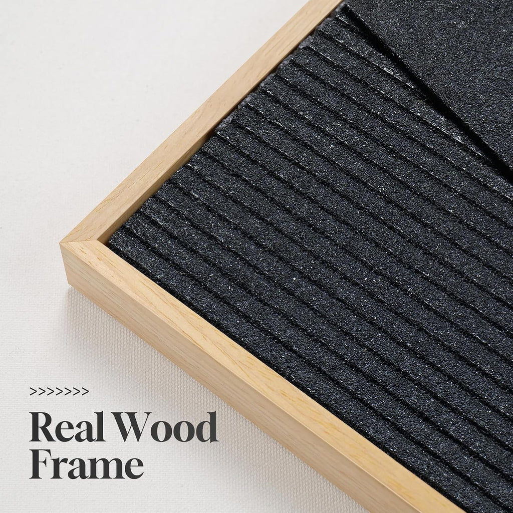 Large 3D Textured Framed Neutral Abstract Wall Art for Living Room, 3 Piece Modern Geometric Paintings Artwork for Walls, Minimalist Black White Brown Pictures for Bedroom Hallway Office Wall Decor, 24x36 In