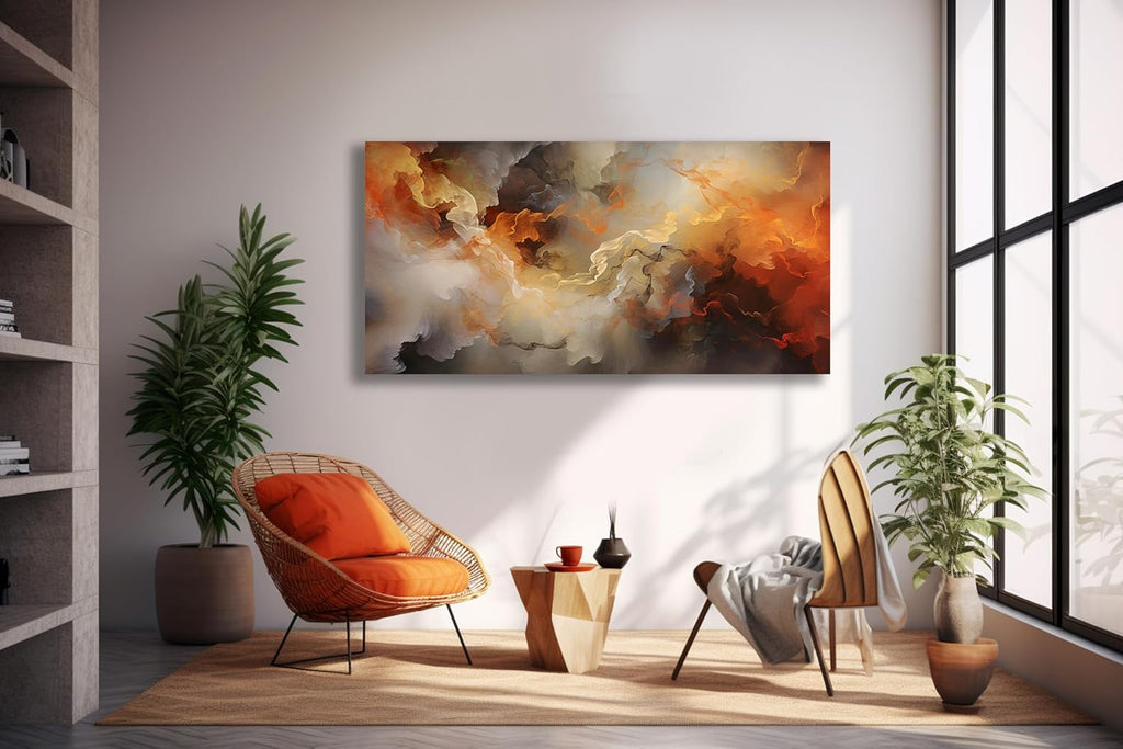 VHMING Abstract Wall Art Home Decor Orange Artwork Wall Art Prints Canvas Painting Wall Decor for Living Room Bedroom Office Decoration 29'x58'