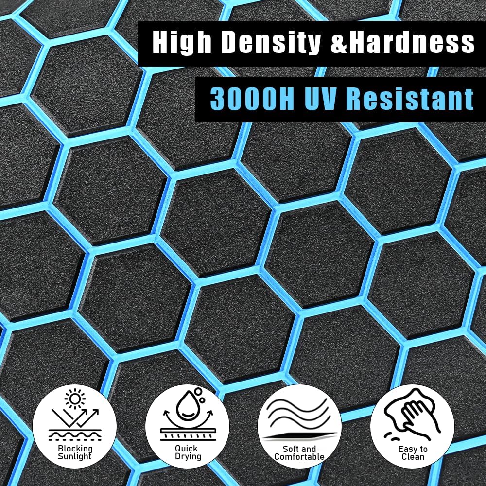 43.31' /37.7' New Hexagon EVA Self-Adhesive Boat Flooring and Decorative Fish for Yacht Pool Boat Flooring Sheet Thick Non-Skid mat