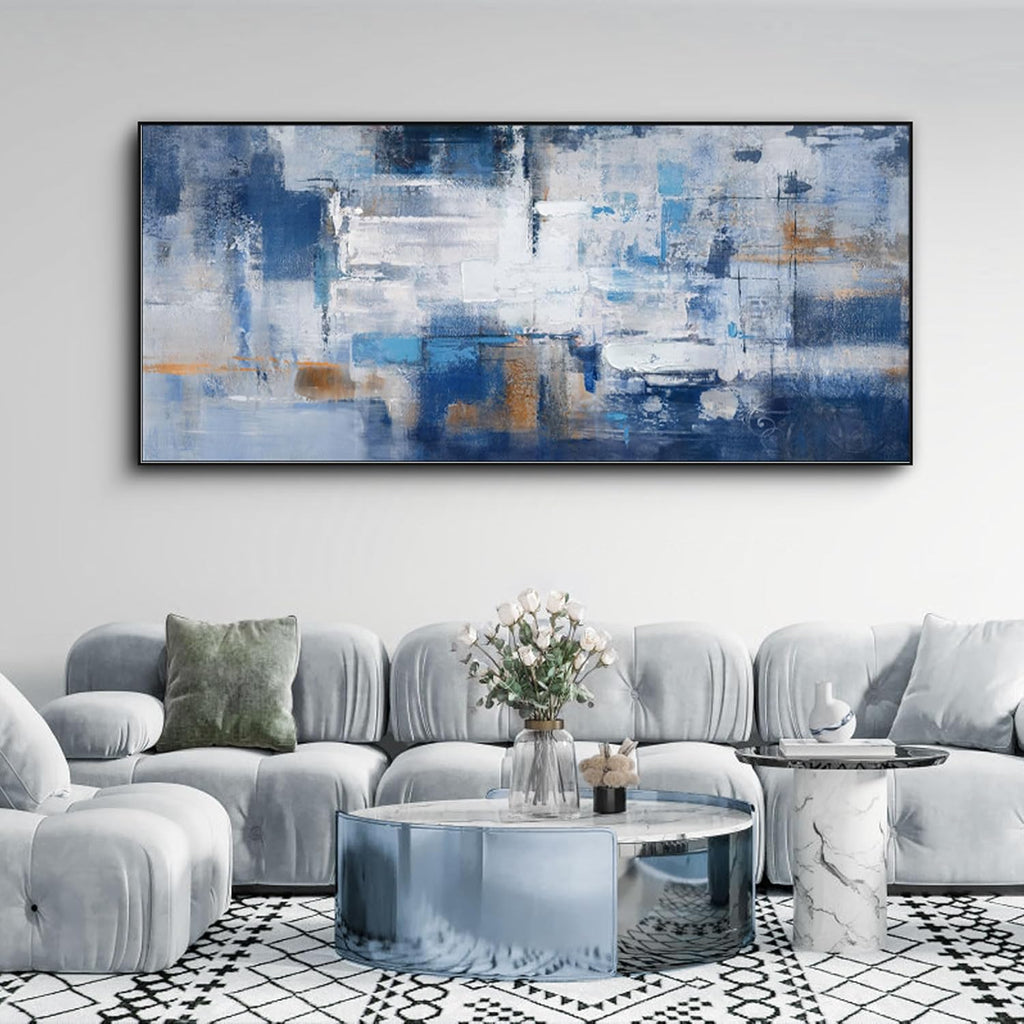 KLAKLA Extra Large Wall Art 86x29 Inches - Abstract Huge Canvas Picture Wall Decor Living Room Oversized Artwork for Walls Bedroom Office Decoration Modern Frame Wall Art