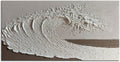 Slyart Abstract Ocean Wave Wall Art, White Textured Oil Painting on Canvas, Modern Minimalist Wall Decor