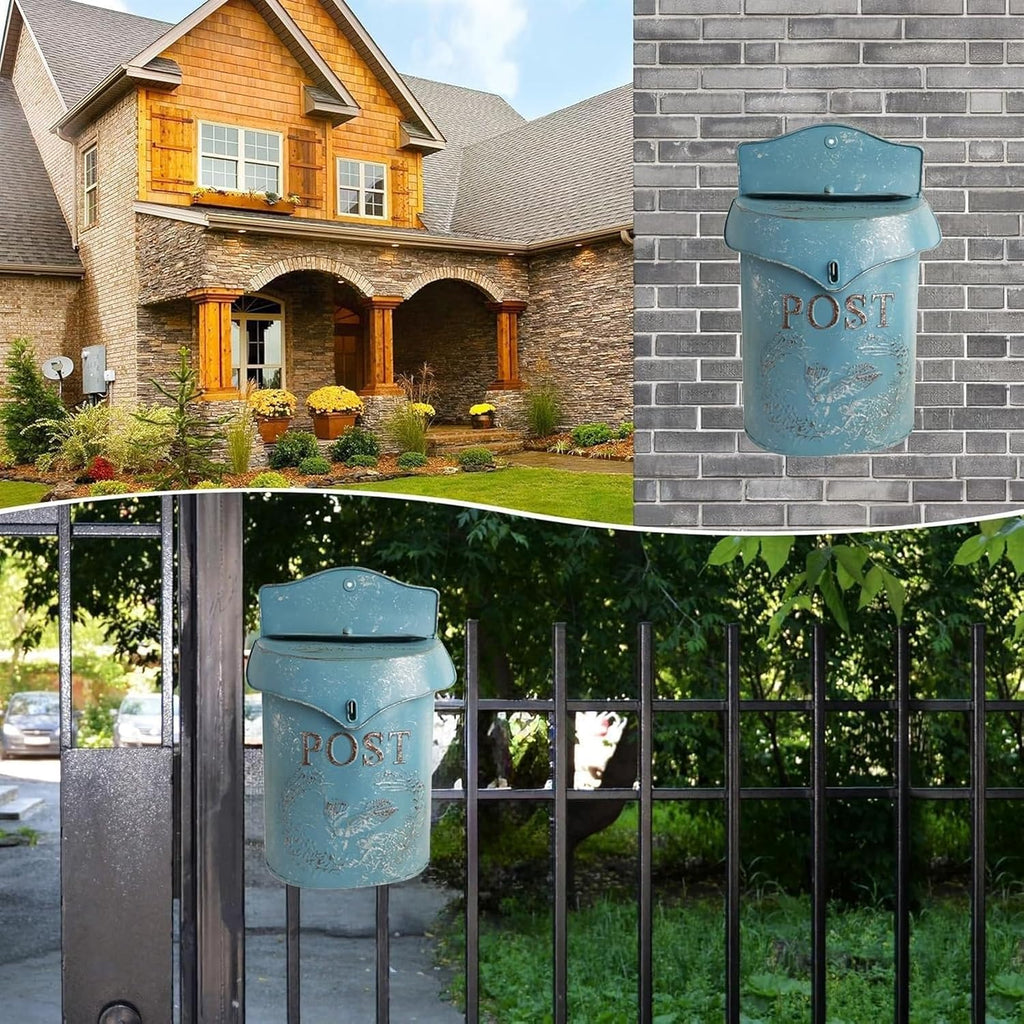 Letterbox Wall Mounted Security Metal Iron Outdoor Home Decorative Mailboxes Post Box