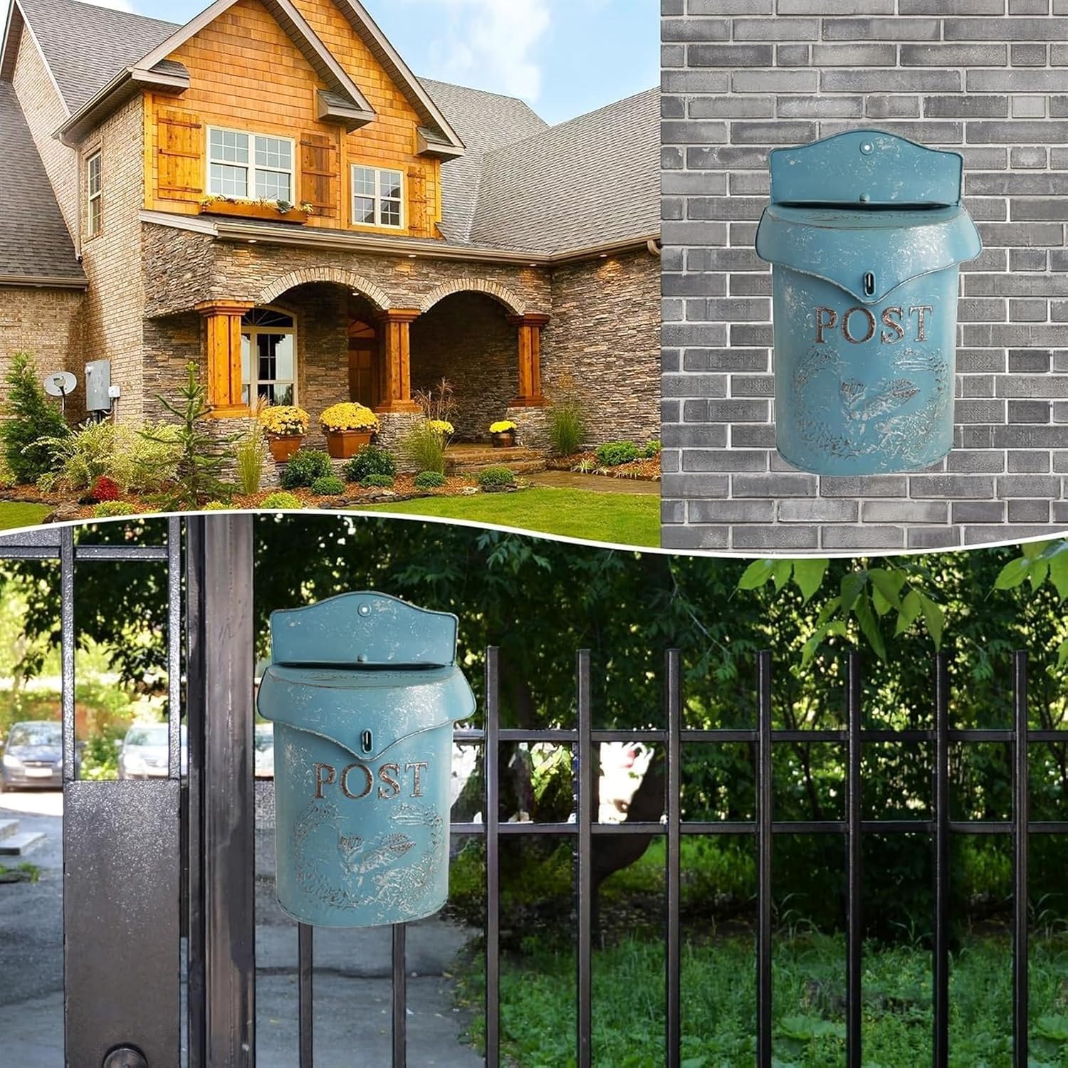 Letterbox Wall Mounted Security Metal Iron Outdoor Home Decorative Mailboxes Post Box