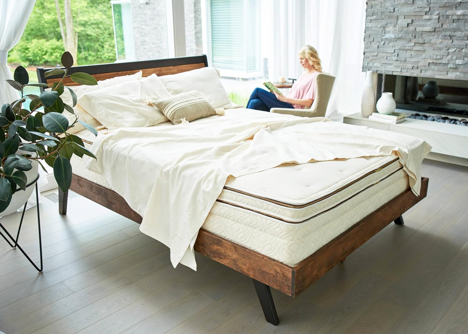 Naturepedic Organic Luxury Twin Sheet Set - 4 Piece Soft Sheets for Twin Size Bed - Comfy Breathable & Fitted Bed Sheet - 400 Thread Count Organic Cotton Sheet Set