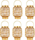 Set of 6 Battery Operated Table Lamp 7.7 'H Metal Cage LED Cordless Lamp with 6-Hour Timer, Vintage Decorative Fairy Lights Lantern for Indoor/Outdoor Bedrooms Weddings Parties Patio Events