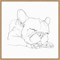 Amanti Art Framed Canvas Wall Art 22x22 French Bulldog Contour II by Ethan Harper, Framed Wall Art Canvas, Animals Artwork, Modern Decor, Medium Poster Painting for Living Room, Bedroom, Bathroom,