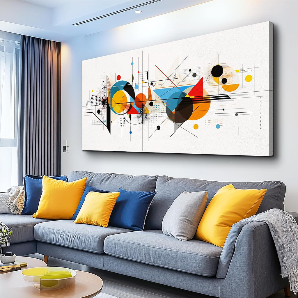 KELIYUAN Large Wall Decor For Living Room Canvas Wall Art For Bedroom Room Minimalism Abstract Geometric Color Line Pictures Wall Paintings Artwork Office Mural Modern Aesthetic Decoration 30'x60'