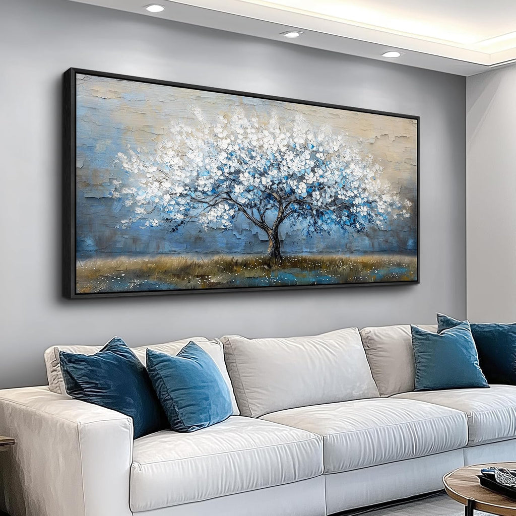 KELIYUAN Wall Art For Living Room Wall Decor For Bedroom Large Canvas Black Framed Wall Painting Abstract Tree Pictures Office Dining Room Decor Artwork Hotel Room Mural Home Decoration 30'X60'