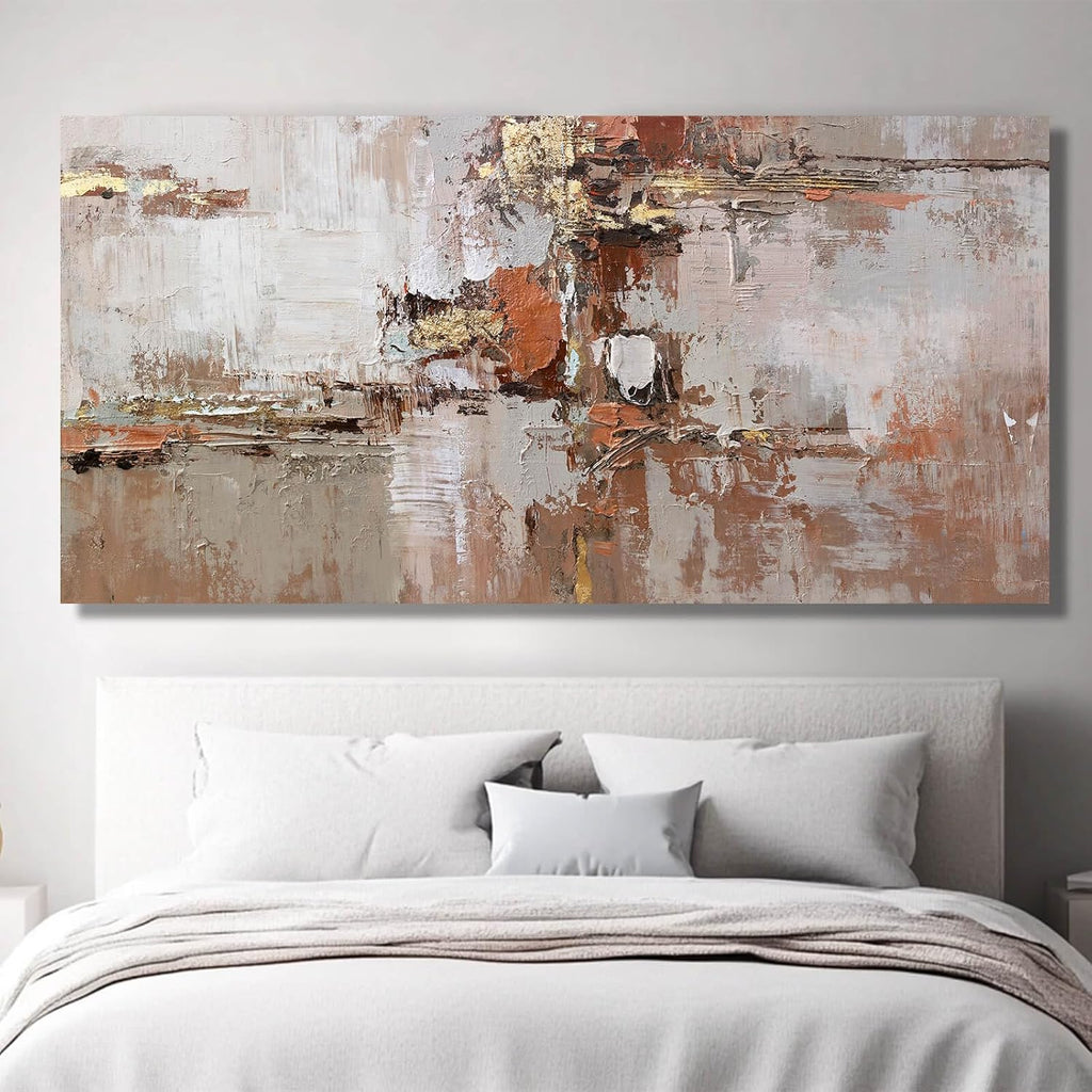 Gold Canvas Wall Art Framed Prints for Wall Decor 29'x58' Abstract Artwork for Living Room Posters for Bedroom Kitchen