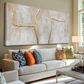 XIANSHOU Large Wall Art Canvas Pictures Gold Artwork Pink Wall Decor For Living Room Abstract Poster Arts for Office 29'x58'