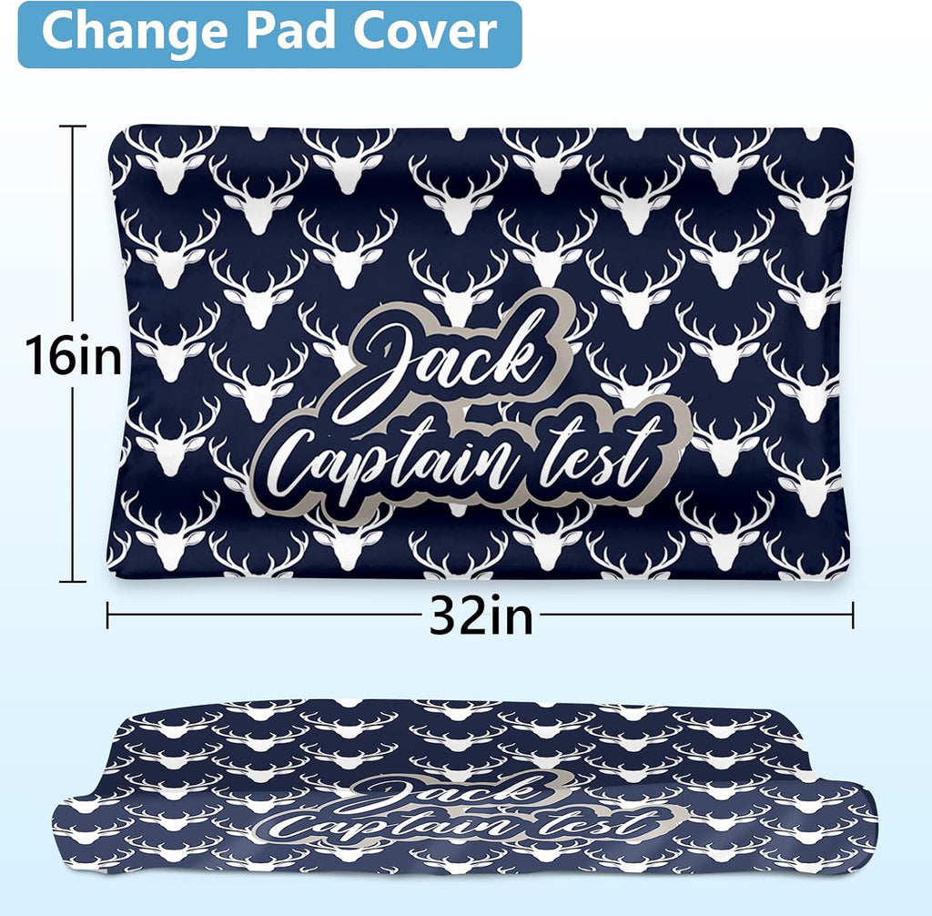 Dyoart Personalized Baby Bedding Set - 5 Piece Custom Baby Crib Set with Name, Double Layer Nursery Bedding Set for Boys Girls, Woodland Deer Crib Bedding Set, Gift for Toddler Infant New Parents